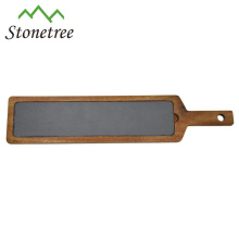 Hot Sale Wholesale New Lava Stone + Wood Cooking Slate Cheese Board